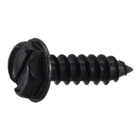 Midwest Fastener Sheet Metal Screw, #10 x 3/4 in, Black Oxide Steel Flange Hex Head Slotted Drive, 15 PK 39573